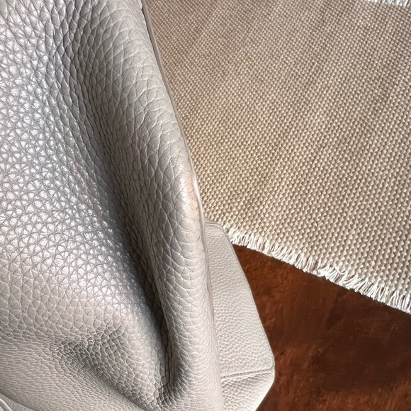 Tory Burch Pebbled Leather Tassel Tote in Light Taupe - Picture 6 of 9